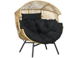 String Rattan Egg Chair, with Padded Seat Cushion - Sand/Black T3398P315393