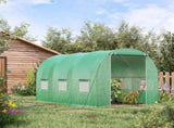 Walk-in Polytunnel Greenhouse, Outdoor Garden Tunnel Greenhouse Tent with Zipped Roll-Up Door and 6 T3398P314183