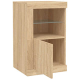 Side Cabinet with LED Lights Sonoma Oak Engineered Wood 836634