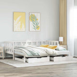 Daybed with Trundle and Drawers without Mattress White 90x200 cm 3302208