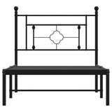 Metal Bed Frame without Mattress with Headboard Black 90x190cm 374331