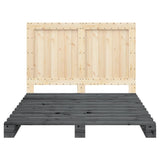 Bed Frame Grey Solid pinewood 140 x 200 cm Bed Frame 3281546