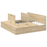 Storage Bed Frame Sonoma Oak 200 x 200 cm Engineered Wood 3335359