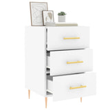 Bedside Cabinet White 40x40x66 cm Engineered Wood 827644