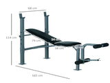4-Levels Adjustable Weight Bench Fitness Equipment with Barbell Rack-Black T3398P349192