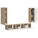 TV Cabinet Set Wall-mounted 4 pcs Sonoma Oak Engineered Wood 3409044