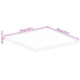 Table Top 50x50x3,8 cm Square Solid Wood Acacia 370979