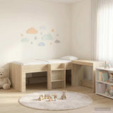 Kids'High Bed Frame with Desk 2 pcs Sonoma Oak Engineered Wood 3423472