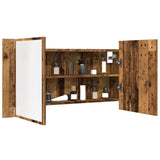 LED Mirror Cabinet Old Wood 90x12x45 cm Engineered Wood 856284