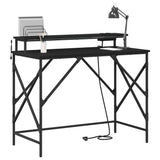 Desk with Shelf Black Oak 100 x 50 x 86.5 cm Engineered Wood 859395