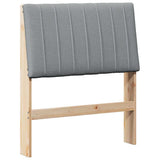 Upholstered Headboard Light Grey 75 cm Solid Pine Wood 879424
