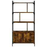 Bookcase with Doors Smoked Oak 76.5x30x154.5 cm Engineered Wood 833350