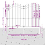 Garden Fence Woerden Grey 240 x 215 cm Powder-coated steel 42003962