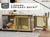 Dog Crate Furniture with Sliding Door for XL Dogs, Brown T3398P349637