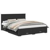 Bed Frame with Headboard Black 160 x 200 cm Engineered Wood 3410871