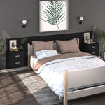 ZNTS Wall-mounted Bedside Cabinet Black 810991