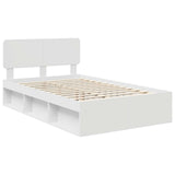Bed Frame with Headboard White 120 x 200 cm Solid Pine Wood 3412096