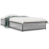 Bed Frame without Mattress Grey Sonoma 75x190 cm Small Single 845124