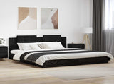 Bed Frame with Headboard Black Oak 180 x 200 cm Engineered Wood 3416336