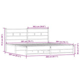 Metal Bed Frame without Mattress Sonoma Oak 200x200 cm 3308502