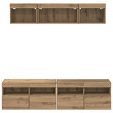TV Wall Units with LED 5 pcs Artisan Oak 80 x 30 x 40 cm 3402969