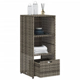 Garden Storage Cabinet Grey 50x55x115 cm Poly Rattan 365549
