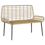 Garden Bench Brown and Black and Cream Poly rattan and steel 42010360