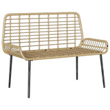 Garden Bench Brown and Black and Cream Poly rattan and steel 42010360