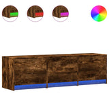 TV Cabinet with LED Smoked Oak 140 x 34 x 40 cm Engineered Wood 8006559