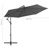Cantilever Garden Parasol with Aluminium Pole 300 cm Anthracite 44509