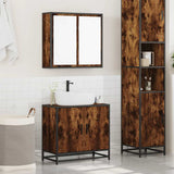 2 Piece Bathroom Furniture Set Smoked Oak Engineered Wood 3300902