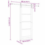 Sliding Door Manual Natural and white 86 x 211 cm 3333260