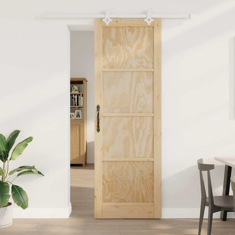 Sliding Door Manual White 78 x 232 cm Solid pine wood and steel 3333558