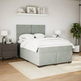 Box Spring Bed with Mattress Light Grey 140x190 cm Velvet 3290900