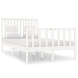 Bed Frame without Mattress White 120x190 cm Small Double Solid Wood 3104099