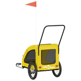 Pet Bike Trailer Yellow Oxford Fabric and Iron 93987
