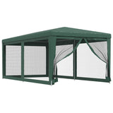 Party Tent with 6 Mesh Sidewalls Green 3x6 m HDPE 319238
