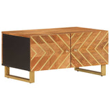 Coffee Table Brown and Black 80x50x40 cm Solid Wood Mango 356788