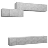 7 Piece TV Cabinet Set Concrete Grey Engineered Wood 3079149