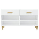 Shoe Cabinet High Gloss White 102x35x55 cm Engineered Wood 812822