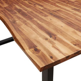 ZNTS Dining Table with Live Edge 200x90x75 cm Solid Wood Acacia 353292