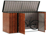 Garden Storage Box Brown 214 x 82 x 132 cm Steel 42011286