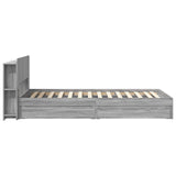 Bed Frame with Storage Grey Sonoma 75 x 190 cm Engineered Wood 3433528