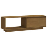 TV Cabinet Honey Brown 110x30x33.5 cm Solid Pinewood 809891