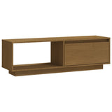 TV Cabinet Honey Brown 110x30x33.5 cm Solid Pinewood 809891