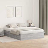 Storage Bed Frame Grey Sonoma 140 x 190 cm Engineered Wood 3335434