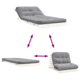 Futon Sofa Bed with Mattress White 100x206x11 cm Solid Wood Pine 846767