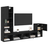 TV Wall Units with LED Strip Lights Black Oak Engineered Wood 3402949