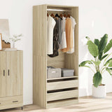 Wardrobe Sonoma Oak 80x50x200 cm Engineered Wood 3307749