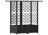 Raised Bed with Trellis and Roof Black 124 x 40 x 138 cm PP 42032548